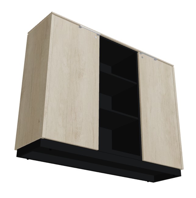Status Office Half-Bookcase w/2 Doors & 3 Open Shelves