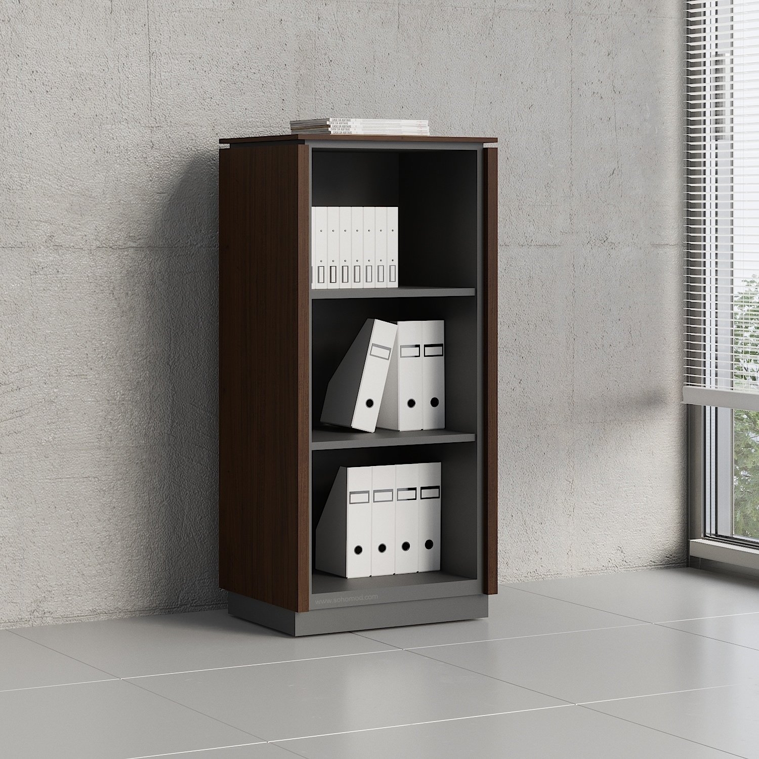 Status Office Bookcase w/3 Shelves
