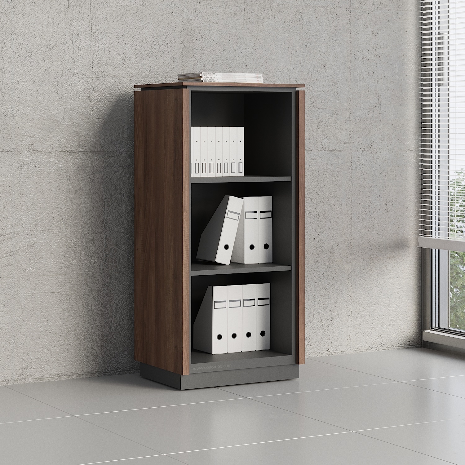 Status Office Bookcase w/3 Shelves