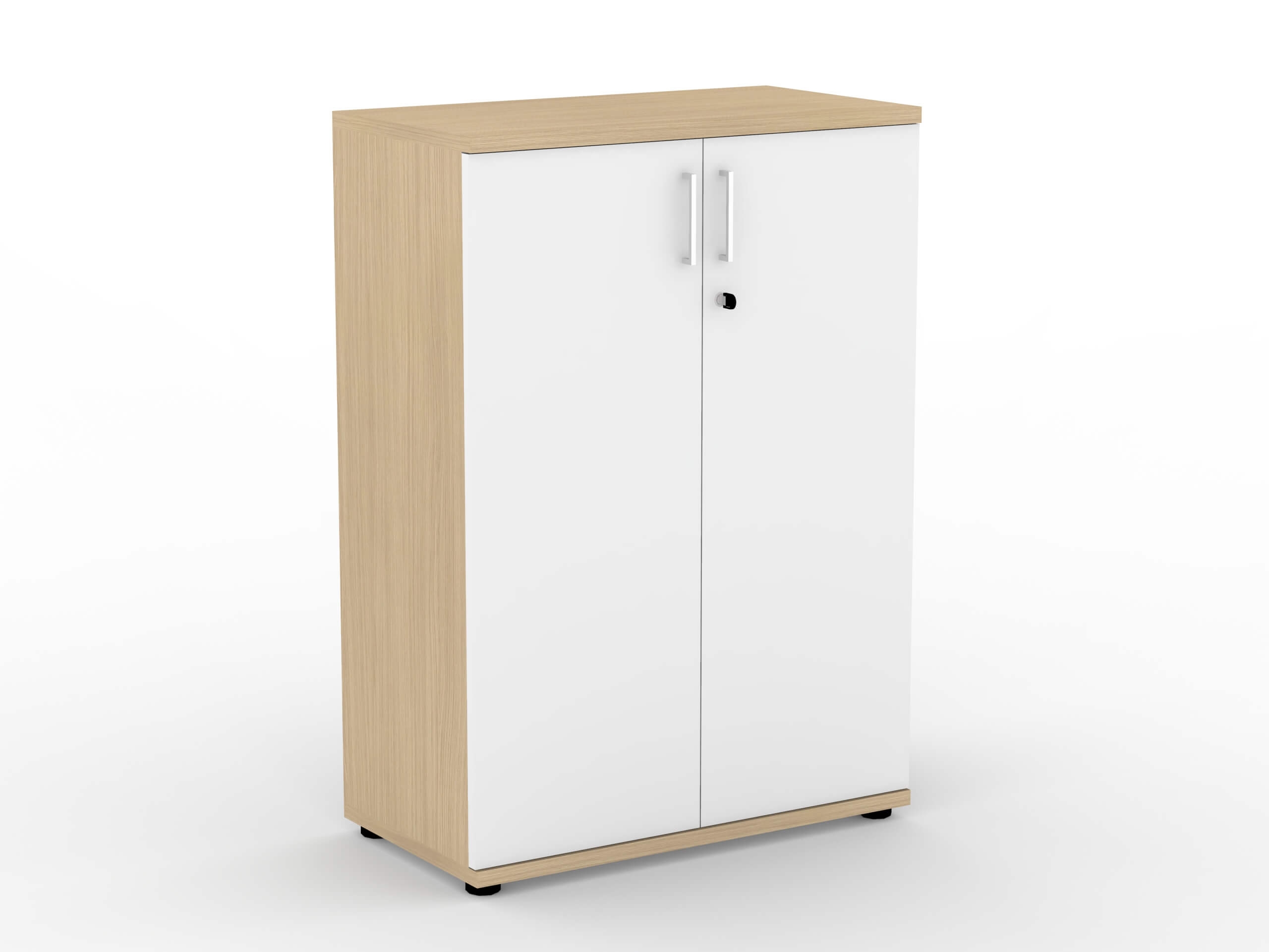 Uni Melamine Office Lockable Cabinet w/2 Shelves & 2 Doors