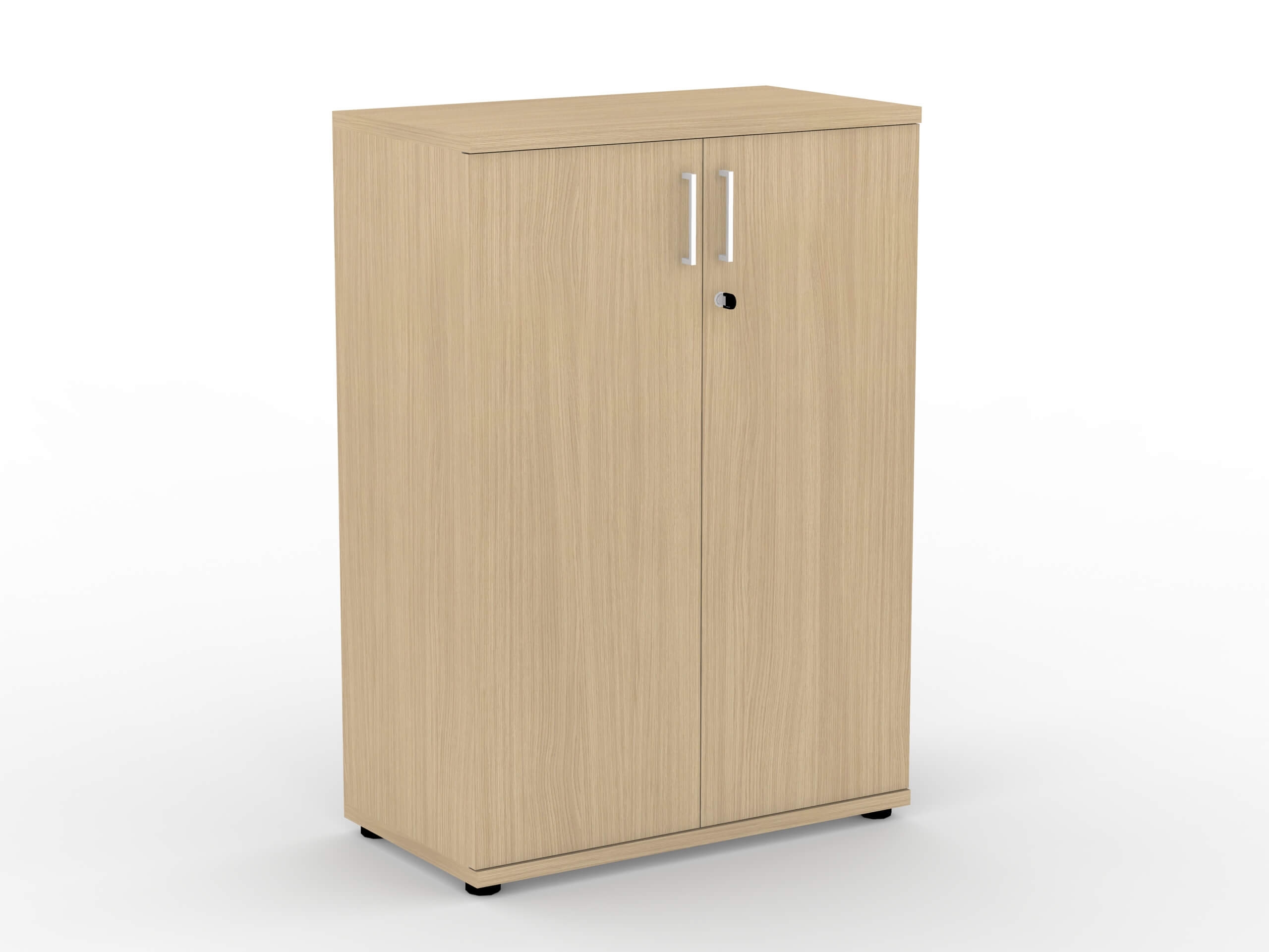 Uni Melamine Office Lockable Cabinet w/2 Shelves & 2 Doors