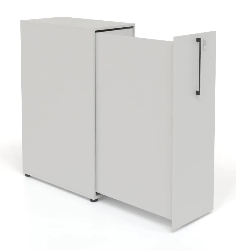 Boxi Office Lockable Storage Tower w/2 Shelves, 1 Metal Shelf & File Drawer