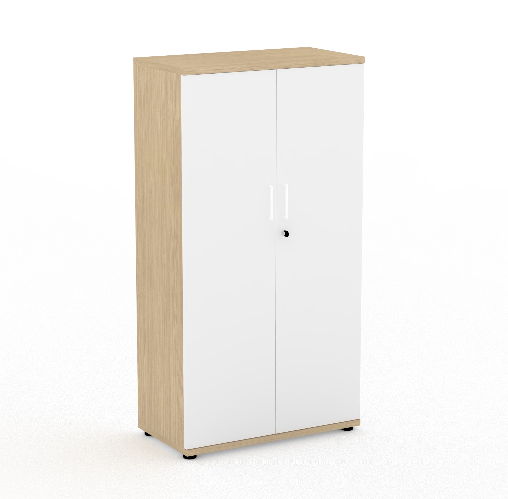 Uni Melamine Office Lockable Cabinet w/3 Shelves & 2 Doors