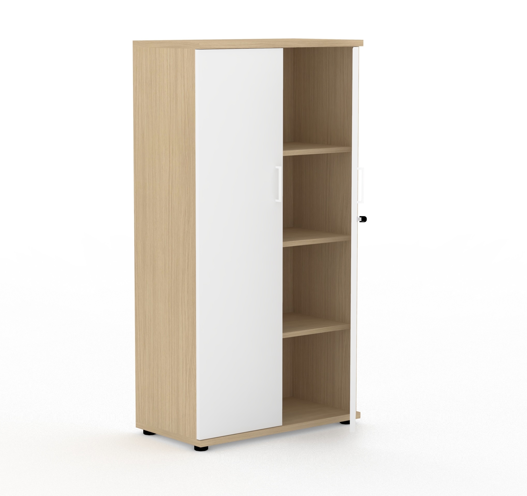 Uni Melamine Office Lockable Cabinet w/3 Shelves & 2 Doors