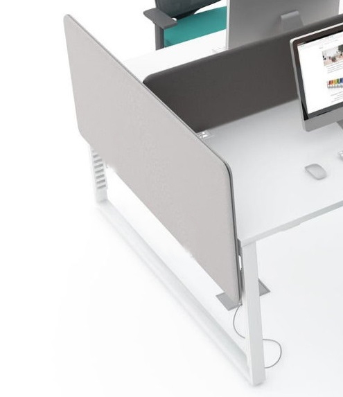 Twin Acoustic Fabric Side Screen for Bench Desk