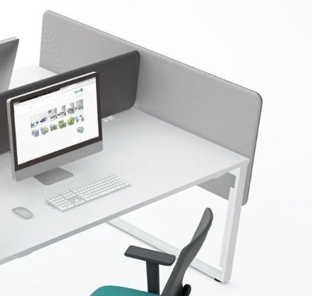 Twin Acoustic Fabric Side Screen for Bench Desk