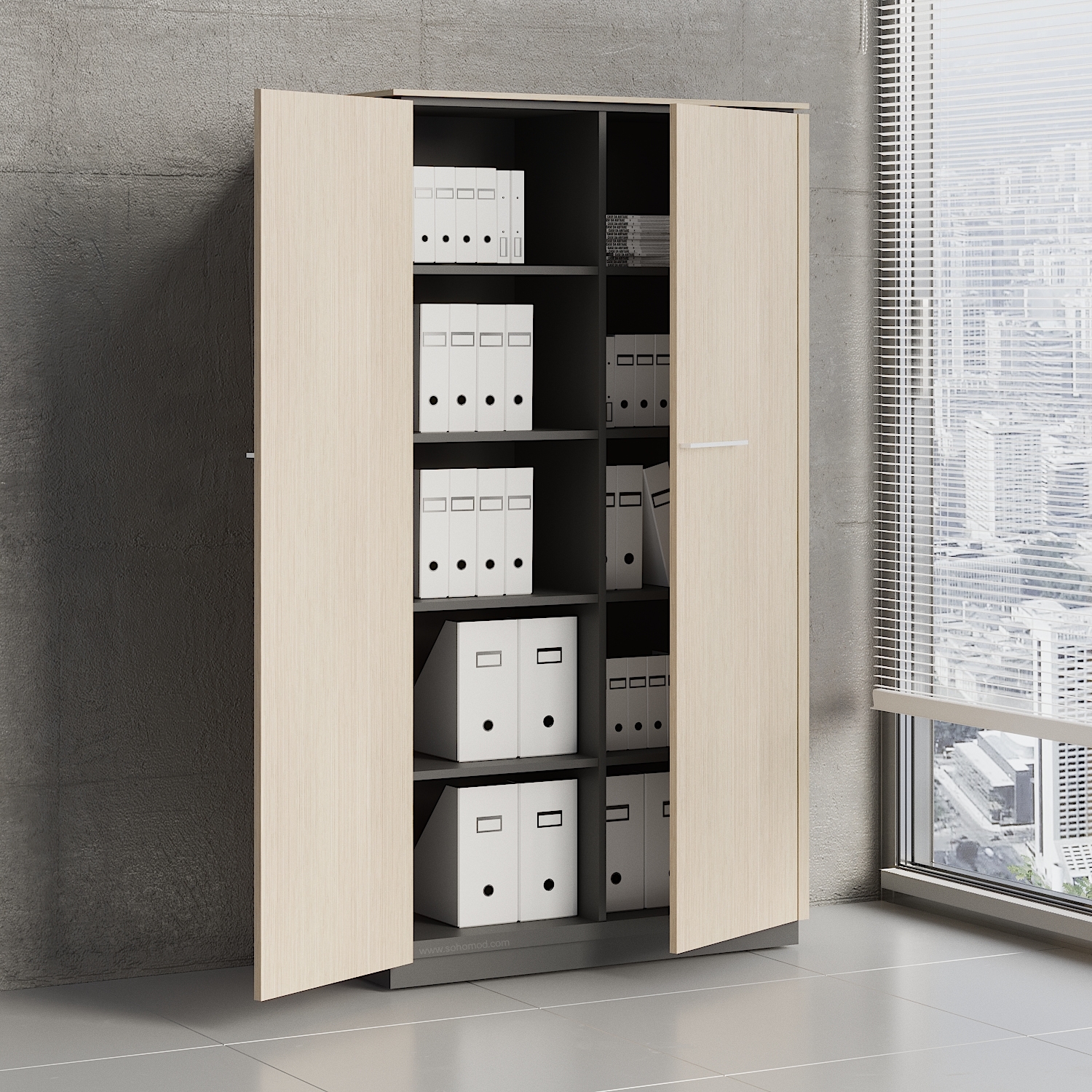 Status Office H73.7" Cabinet w/2 Doors