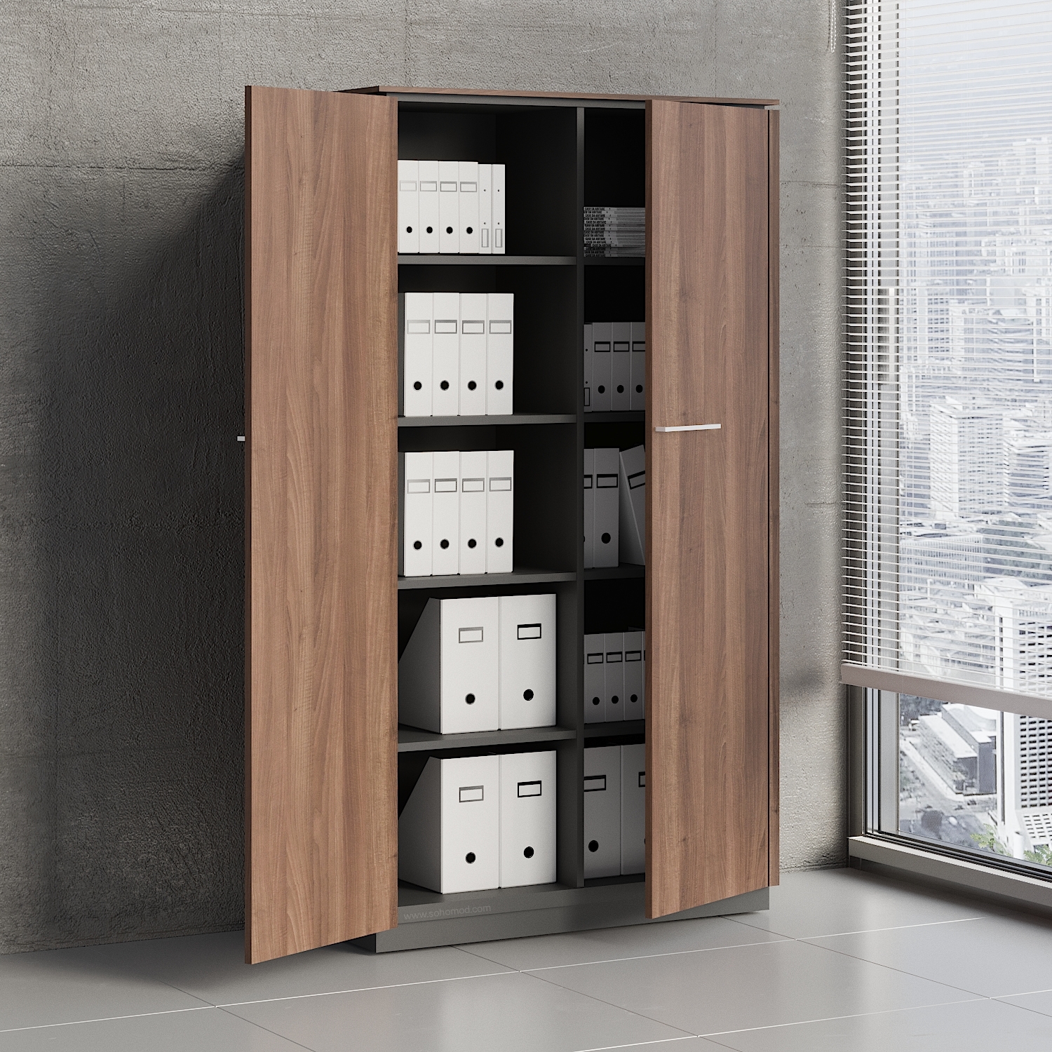 Status Office H73.7" Cabinet w/2 Doors