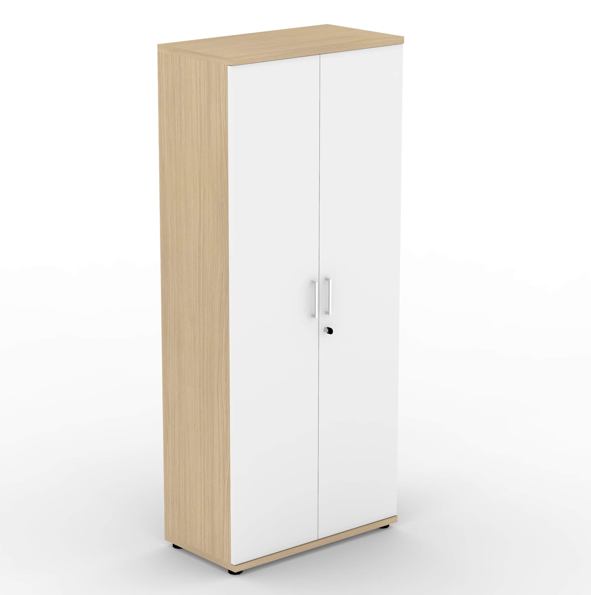 Uni H73" Melamine Office Lockable Cabinet w/4 Shelves & 2 Doors