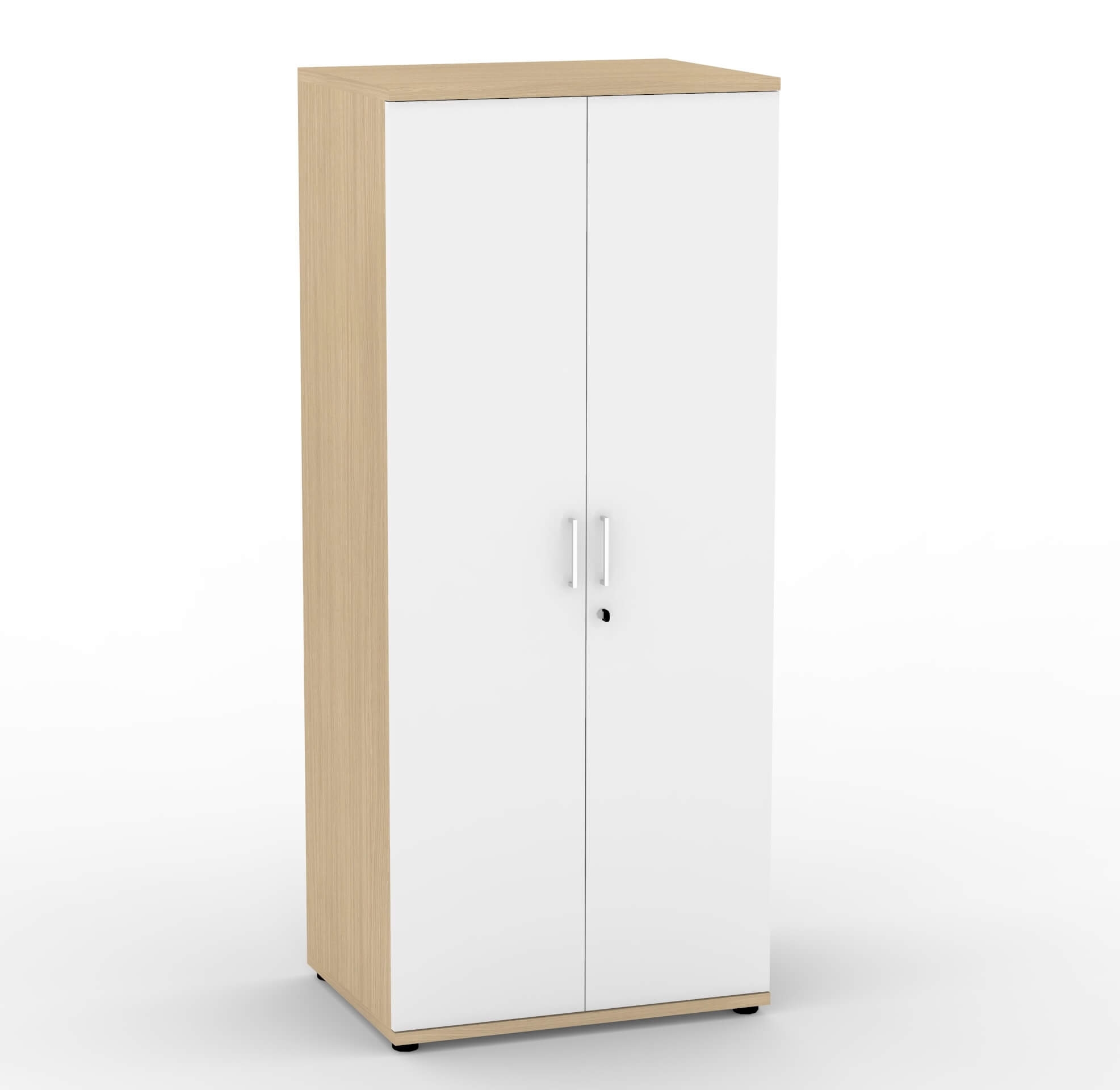 Uni Melamine Office Lockable Wardrobe w/Shelf & Metal Hanging Rail for Clothes