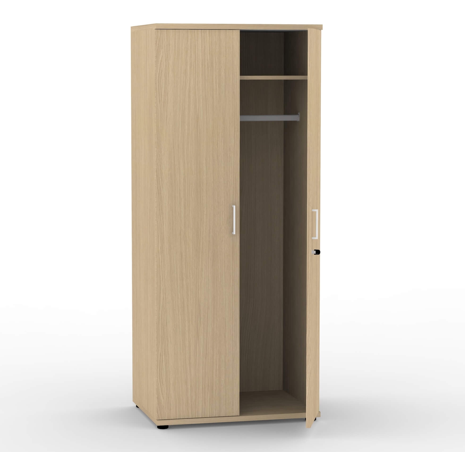 Uni Melamine Office Lockable Wardrobe w/Shelf & Metal Hanging Rail for Clothes
