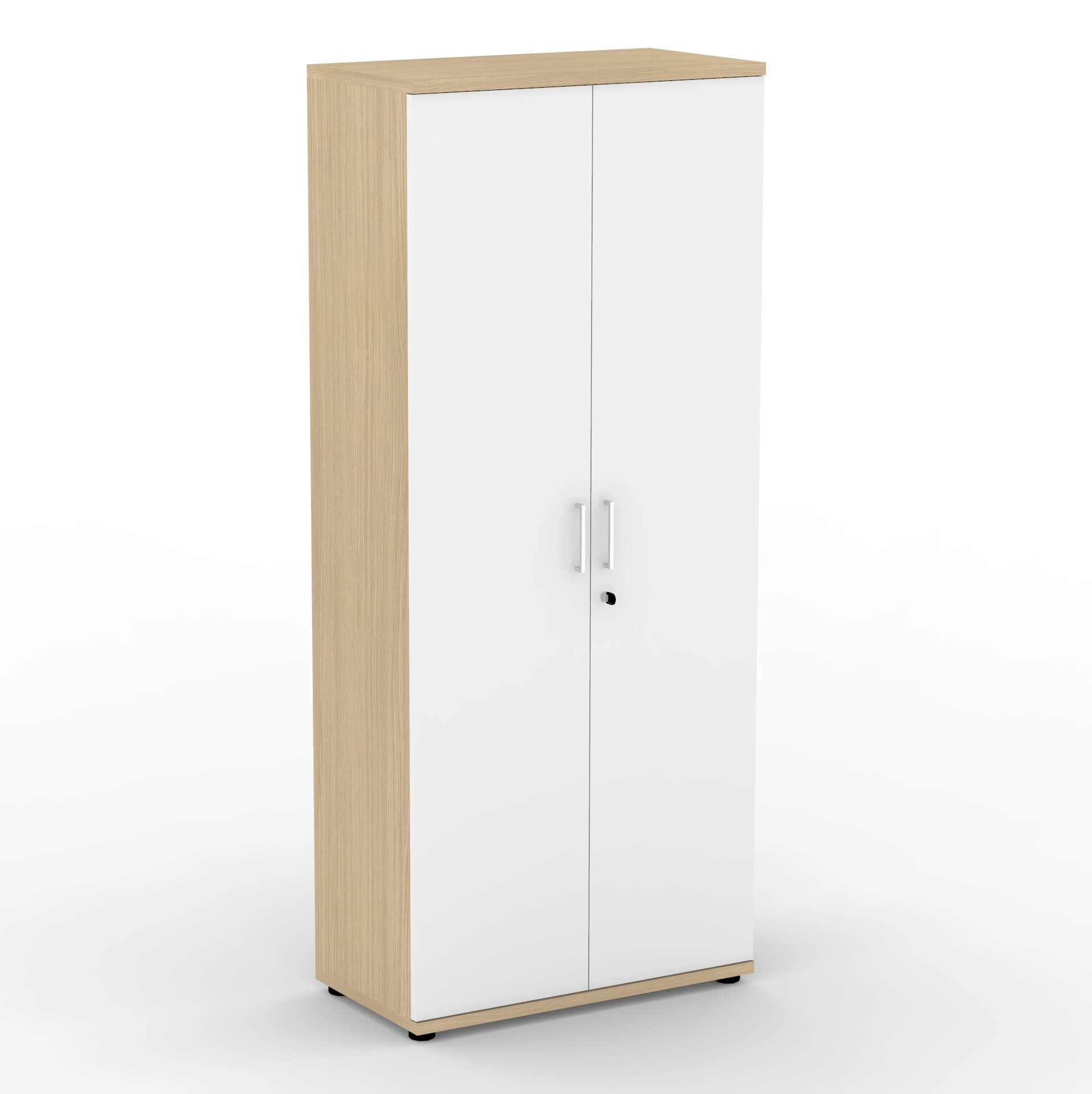 Uni Melamine Office Lockable Wardrobe w/2 Doors, Shelf & Metal Pull-Out Hanging Rail