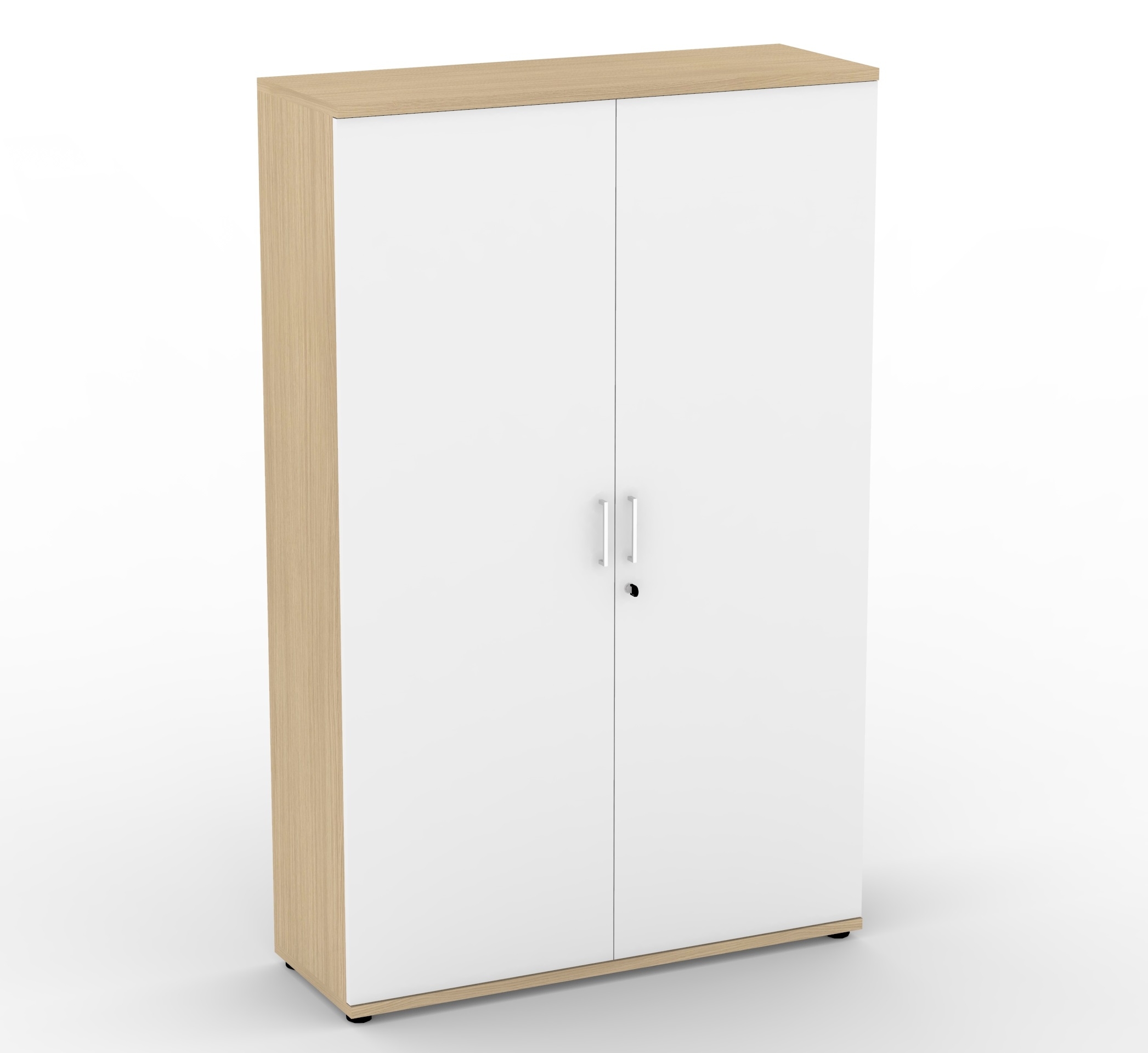 Uni Melamine Office Lockable Wardrobe w/2 Metal Pull-Out Hanging Rails