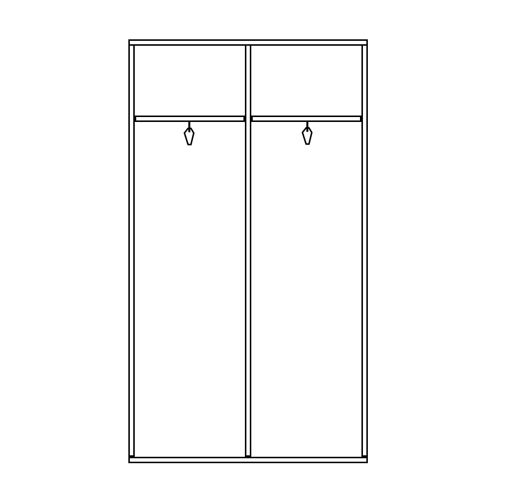 Uni Melamine Office Lockable Wardrobe w/2 Metal Pull-Out Hanging Rails