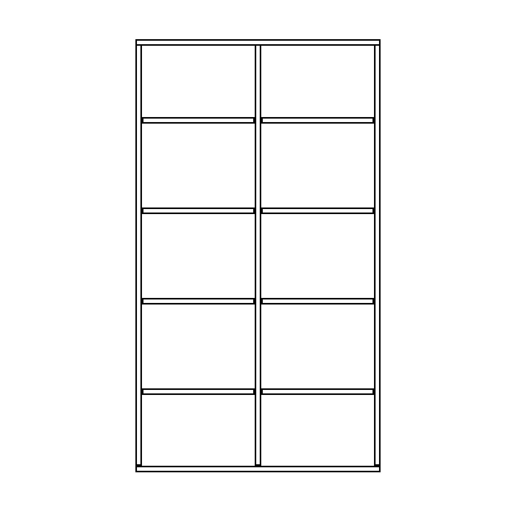 Uni Melamine Office Lockable Cabinet w/Sliding Doors & 10 Shelves
