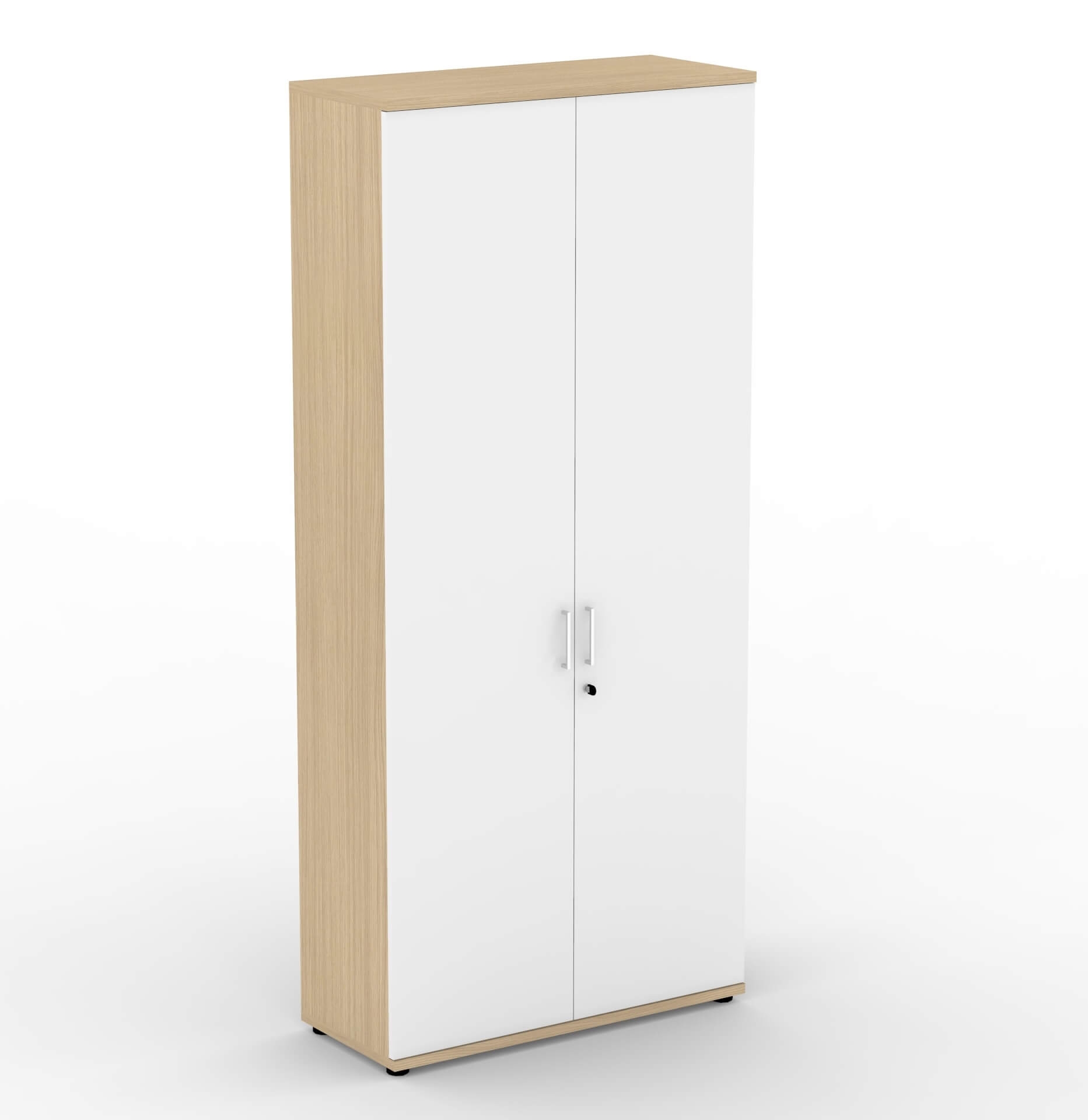 Uni H88" Melamine Office Lockable Cabinet w/4 Shelves & 2 Doors