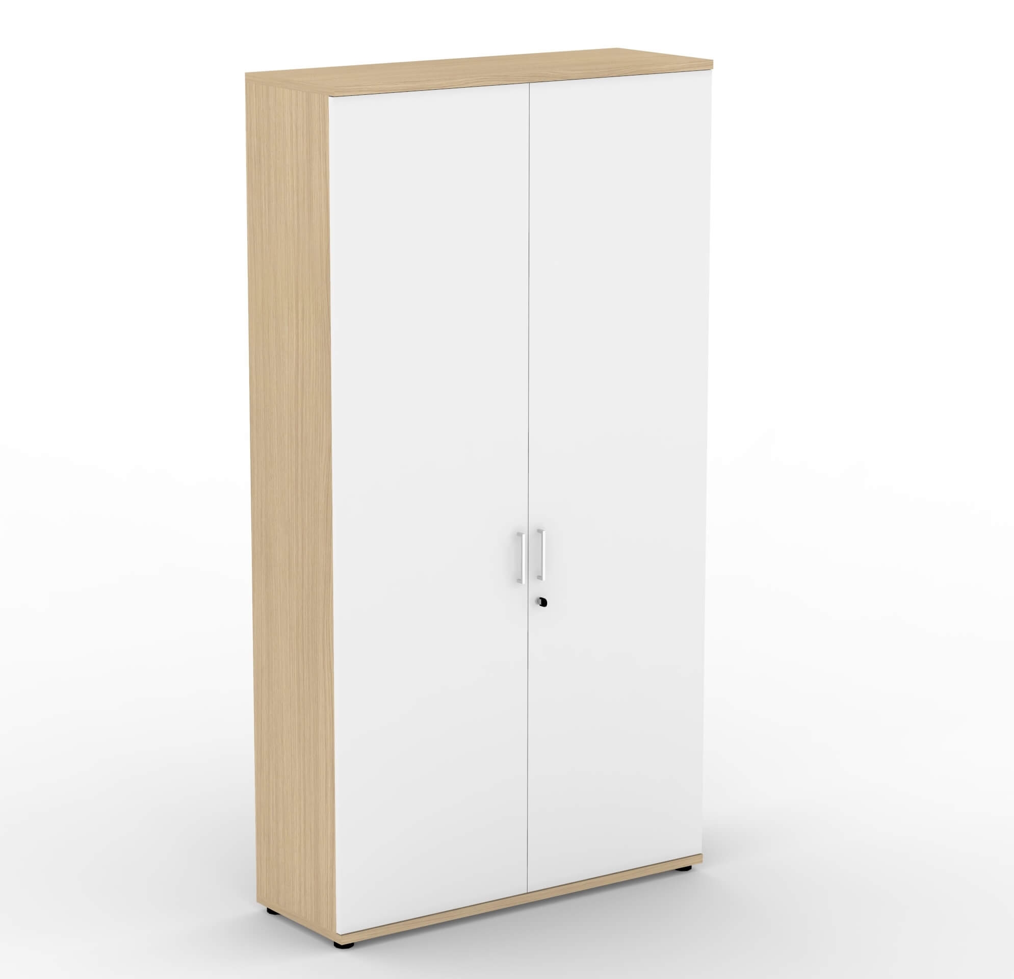 Uni H88" Melamine Office Lockable Cabinet w/4 Shelves & 2 Doors