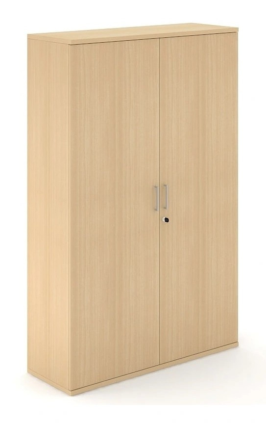Uni H73" Melamine Office Lockable Cabinet w/4 Shelves & 2 Doors