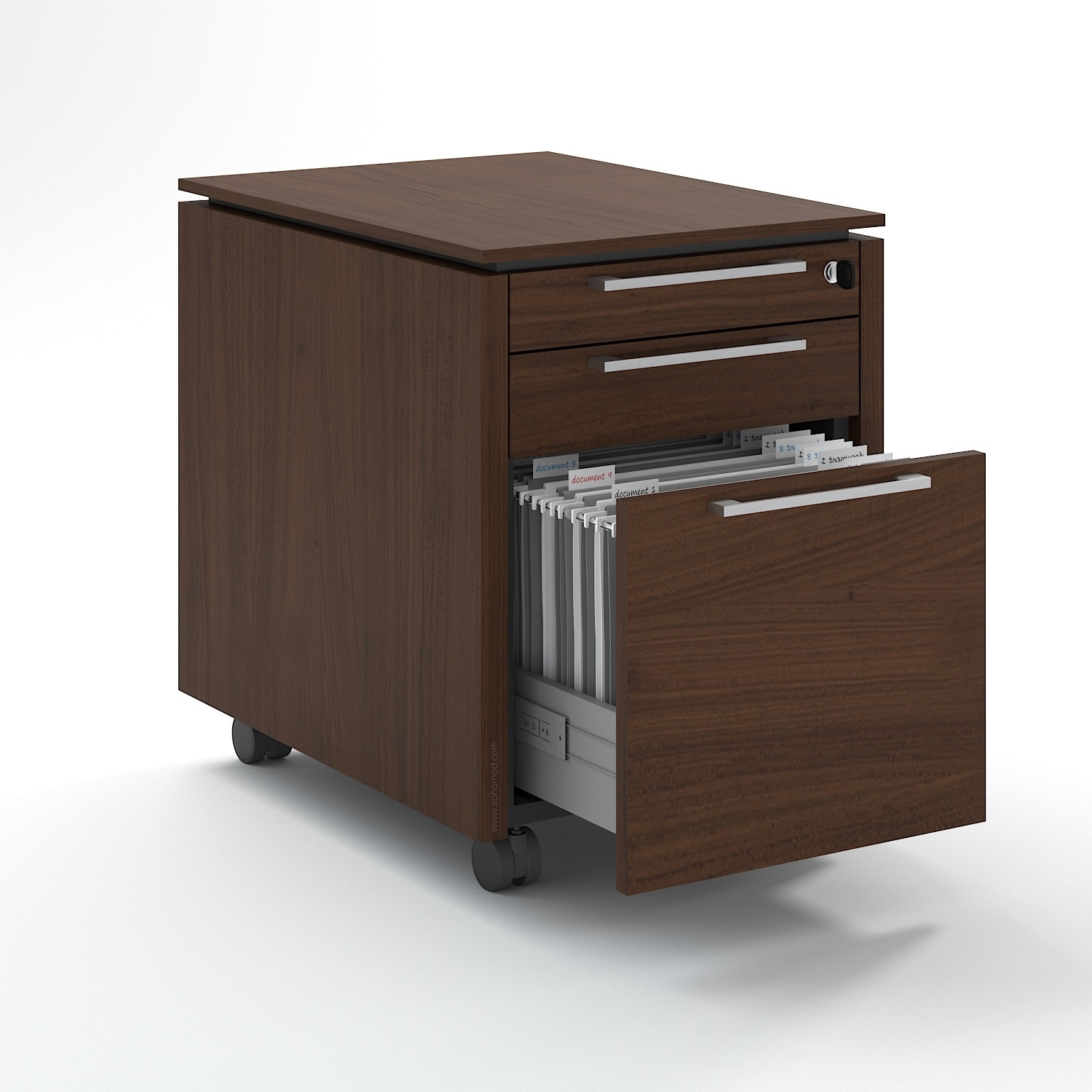 Status Office Lockable Mobile Pedestal w/Drawers & Pencil Tray