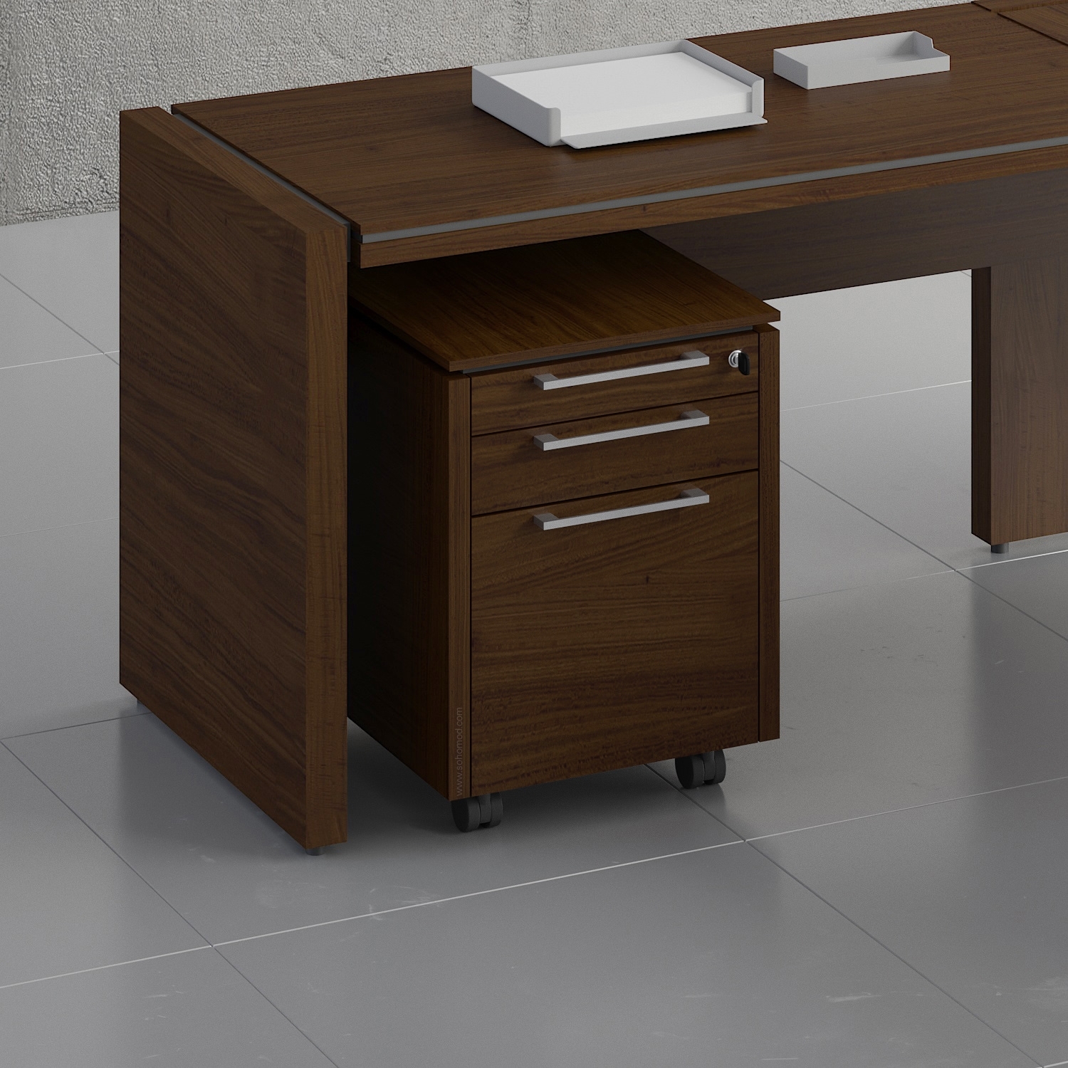 Status Office Lockable Mobile Pedestal w/Drawers & Pencil Tray