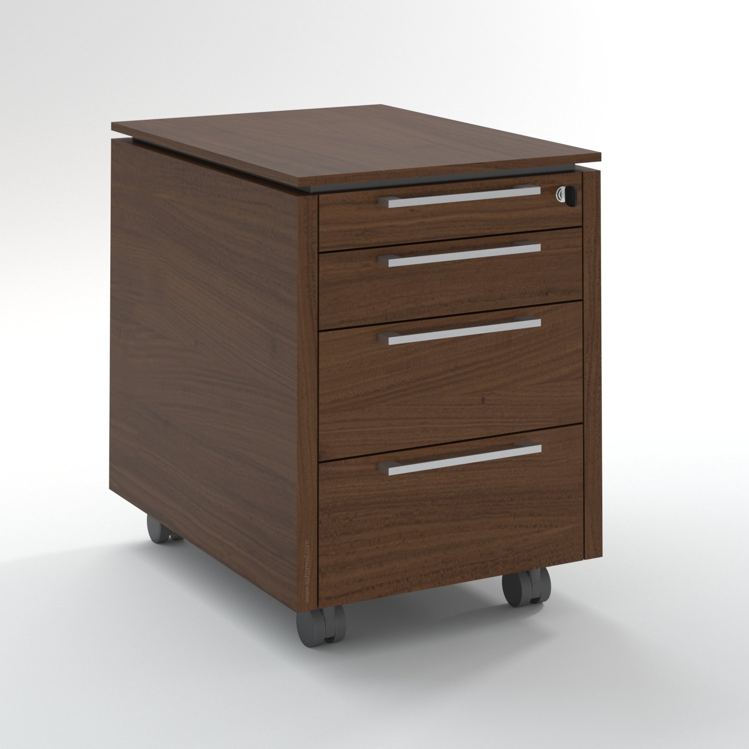 Status Office Lockable Mobile Pedestal w/1 Pencil Tray Drawer & 3 Drawers