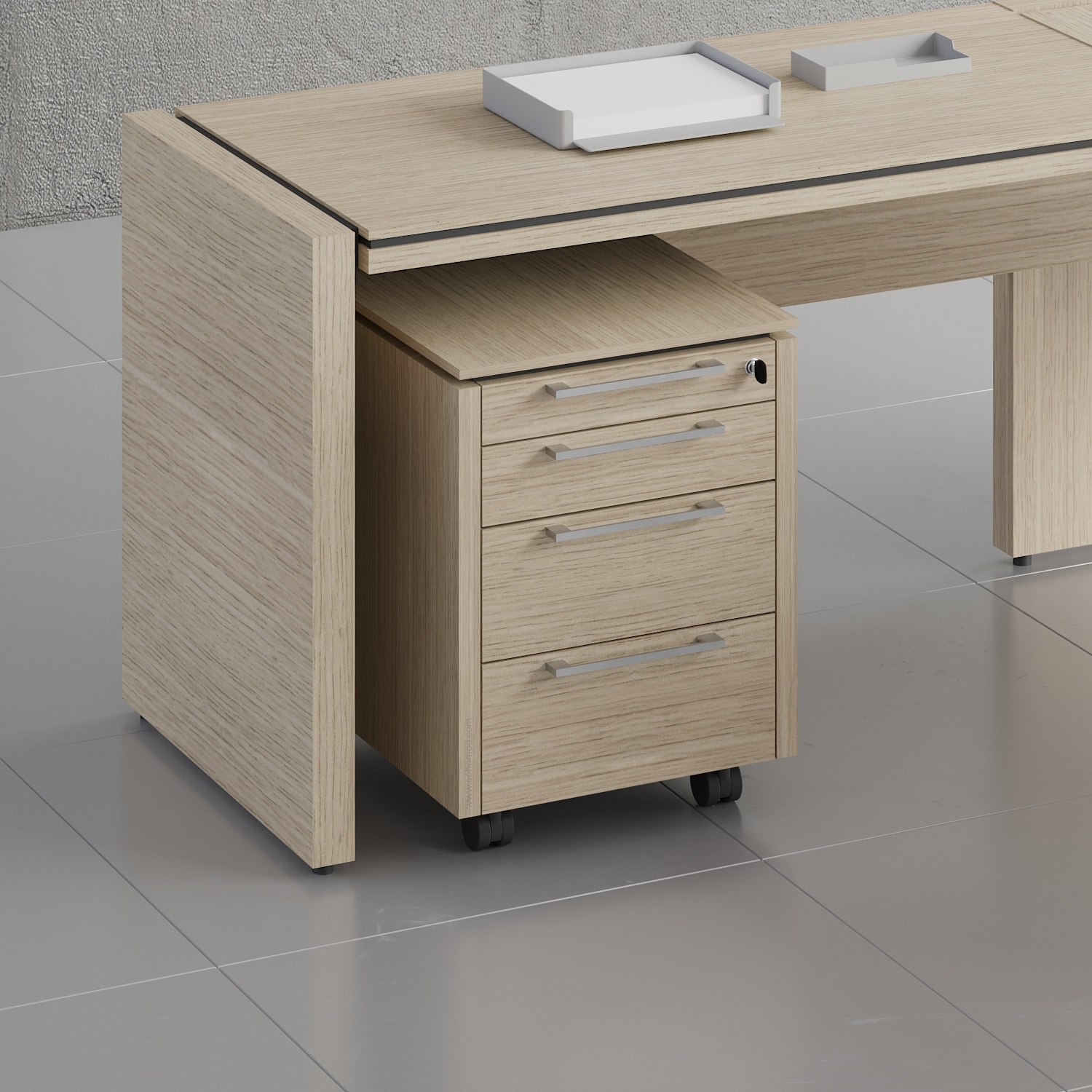 Status Office Lockable Mobile Pedestal w/Drawers & Pencil Tray