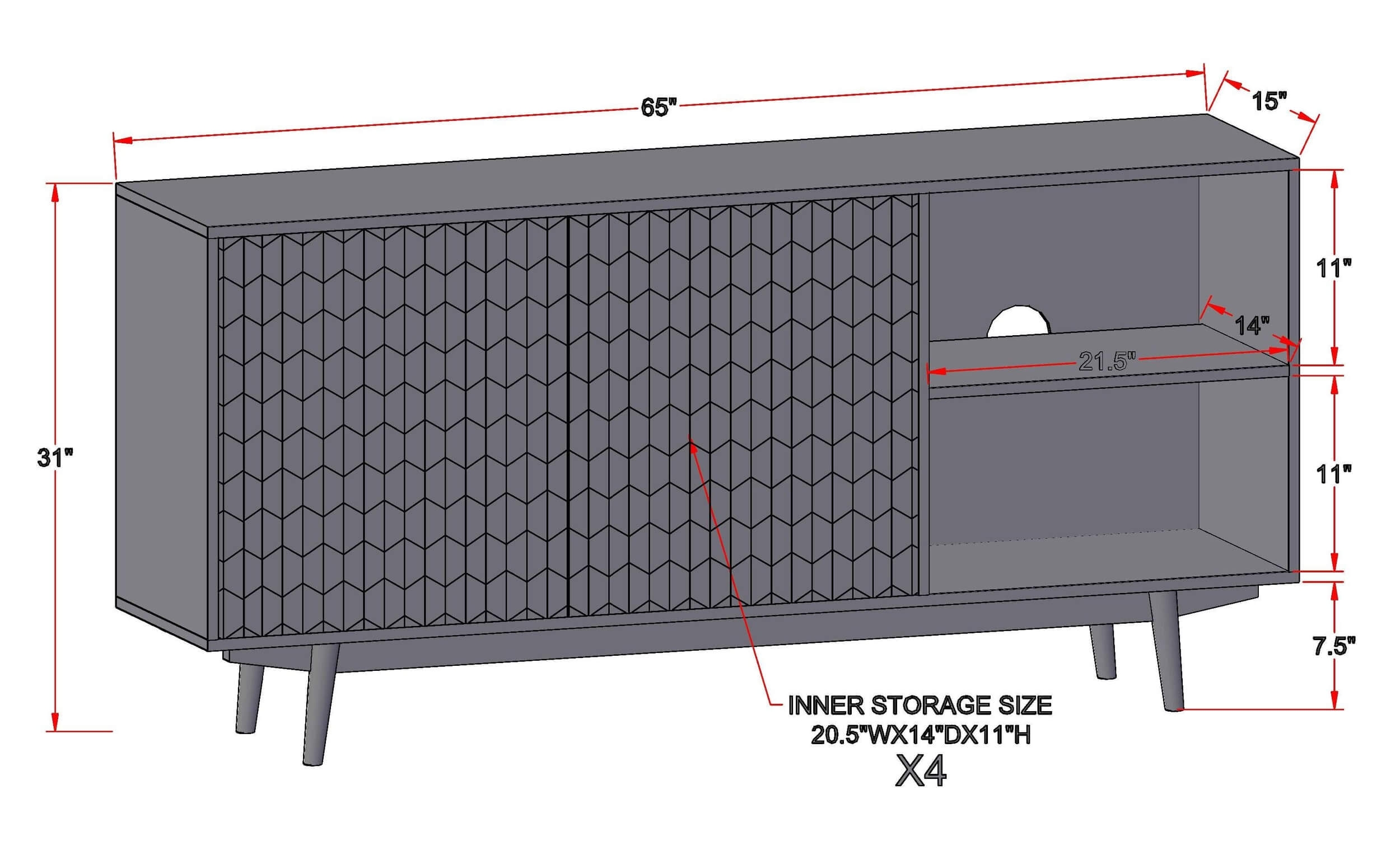 Honeycomb 65" TV Unit