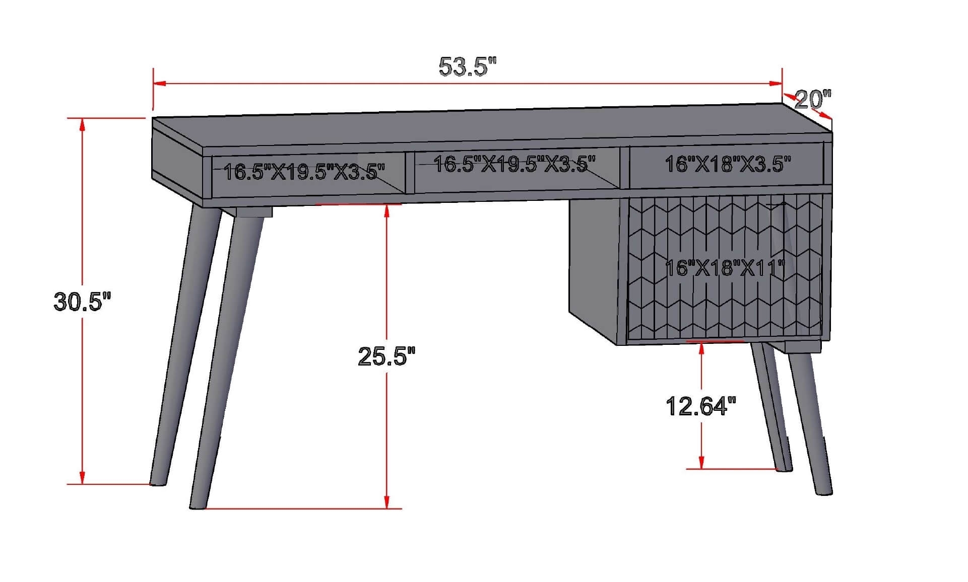 Honeycomb Office Desk with Storage