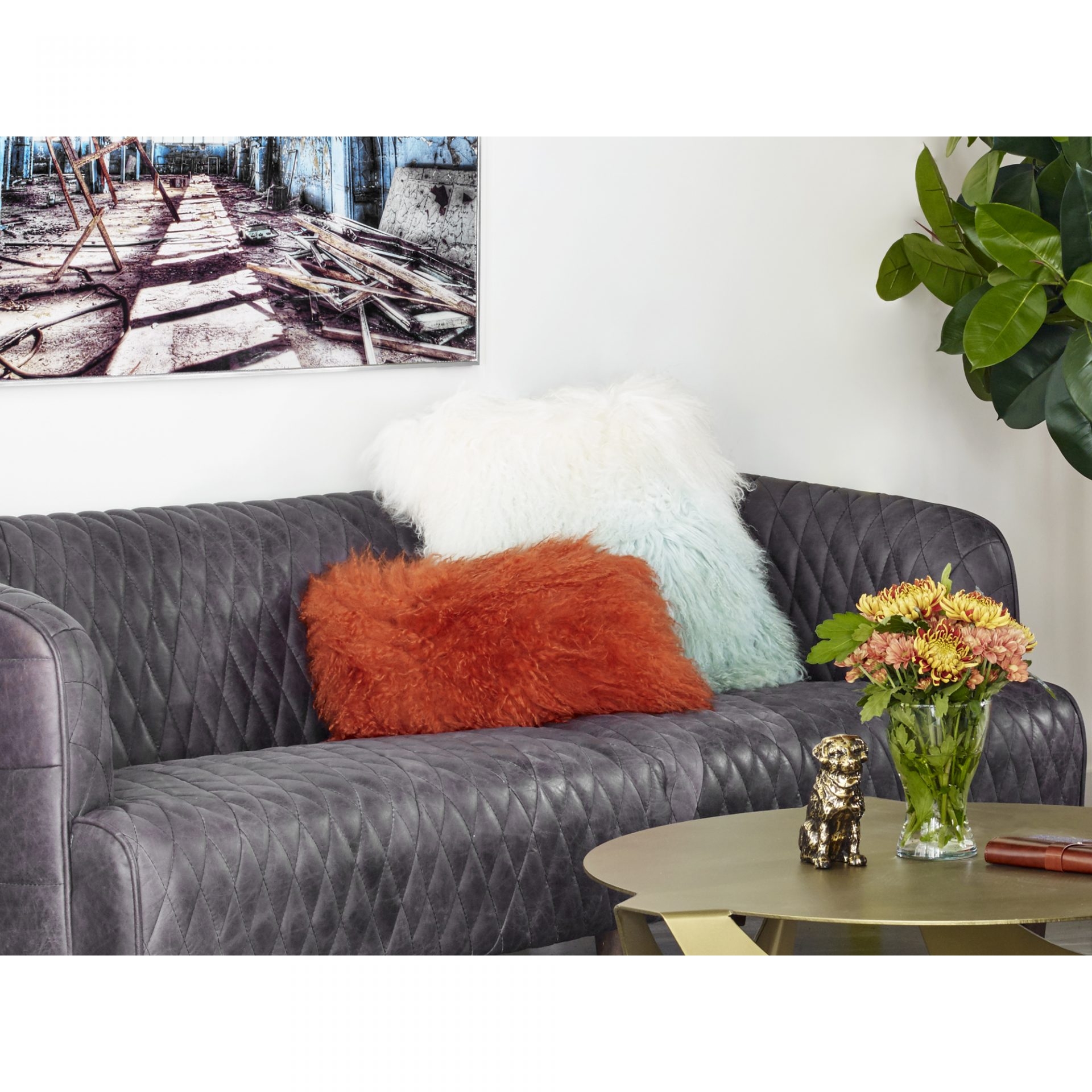 Lamb Rectangle Fur Pillow by MOE'S