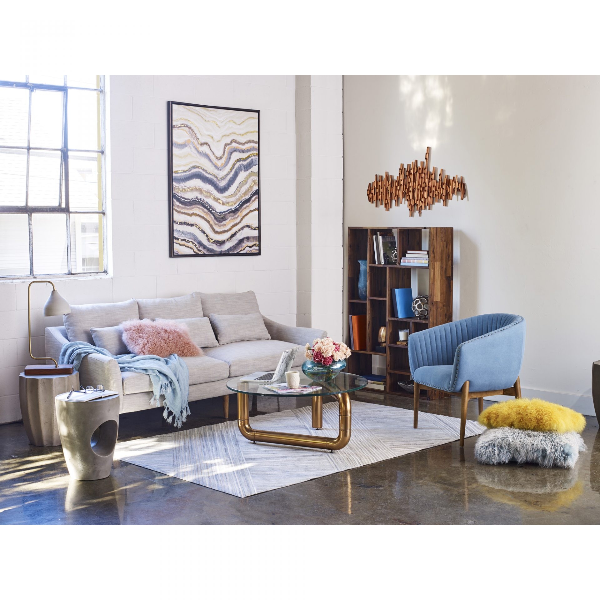 Lamb Rectangle Fur Pillow by MOE'S