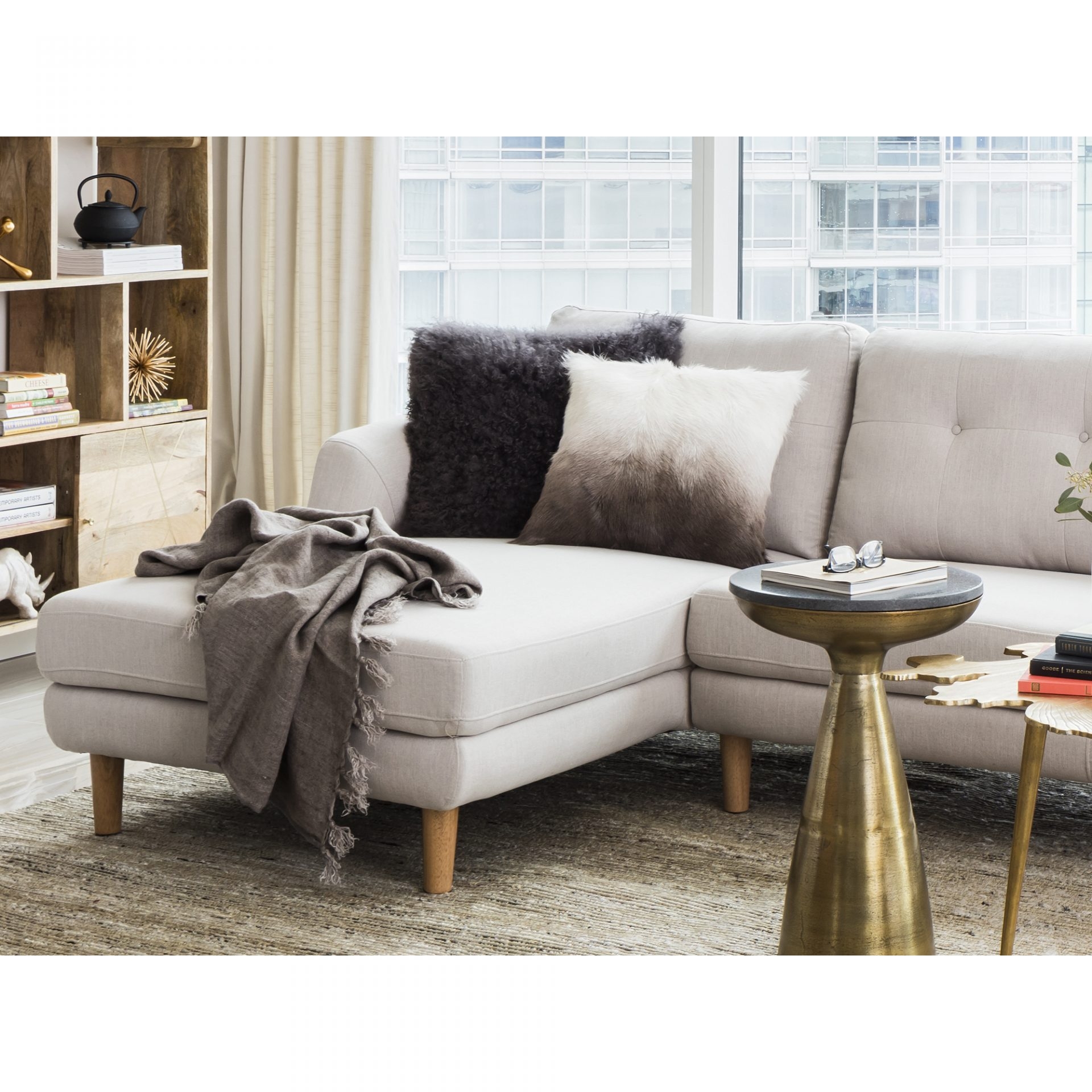 Lamb Fur Pillow, Large Size by MOE'S