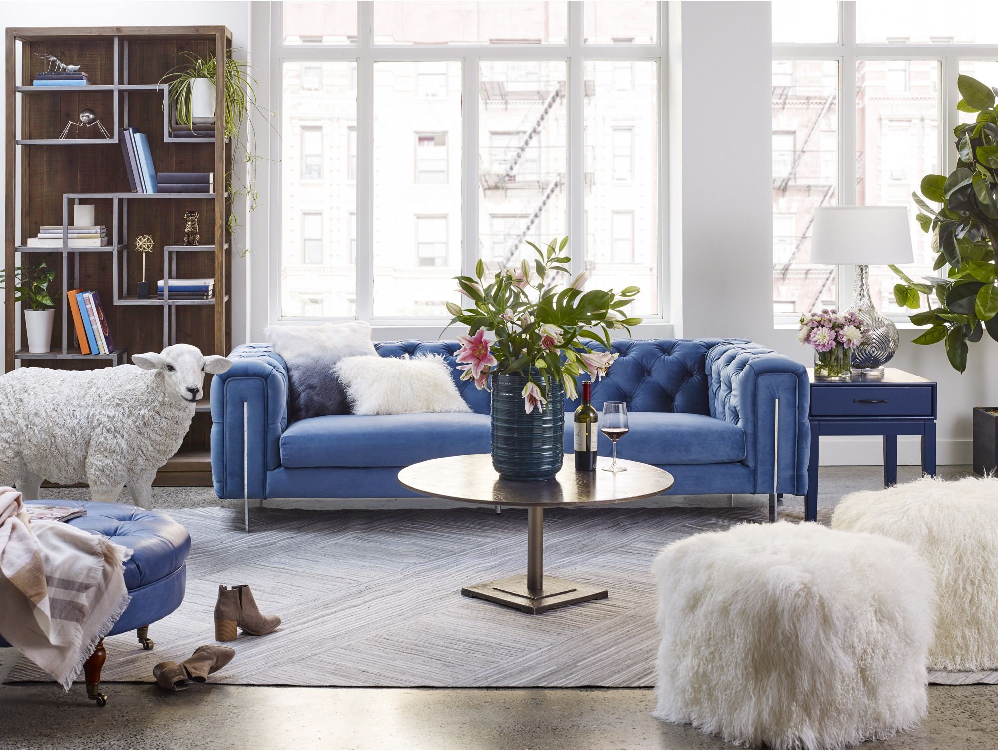 Lamb Fur Pouf
