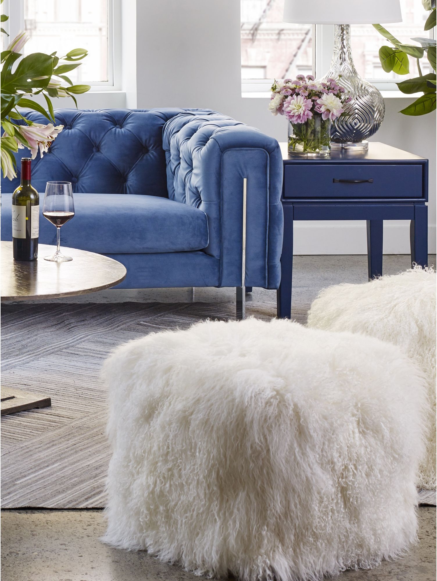 Lamb Fur Pouf
