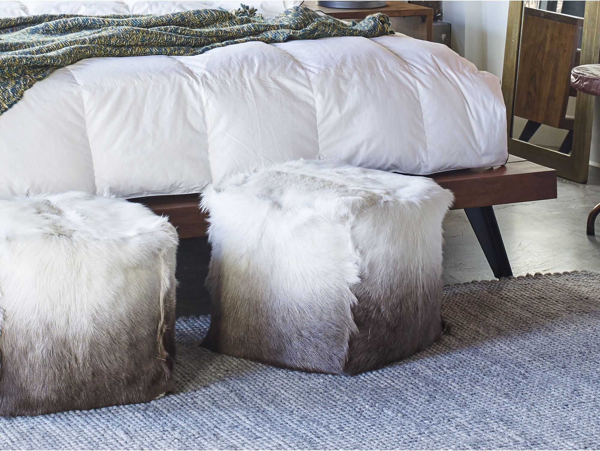 Goat Fur Pouf