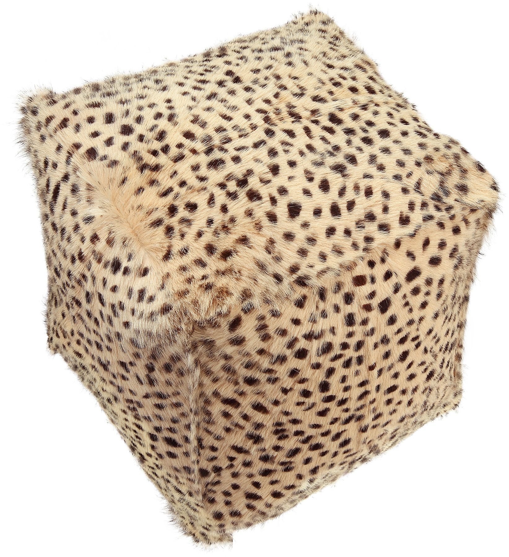 Spotted Goat Fur Pouf