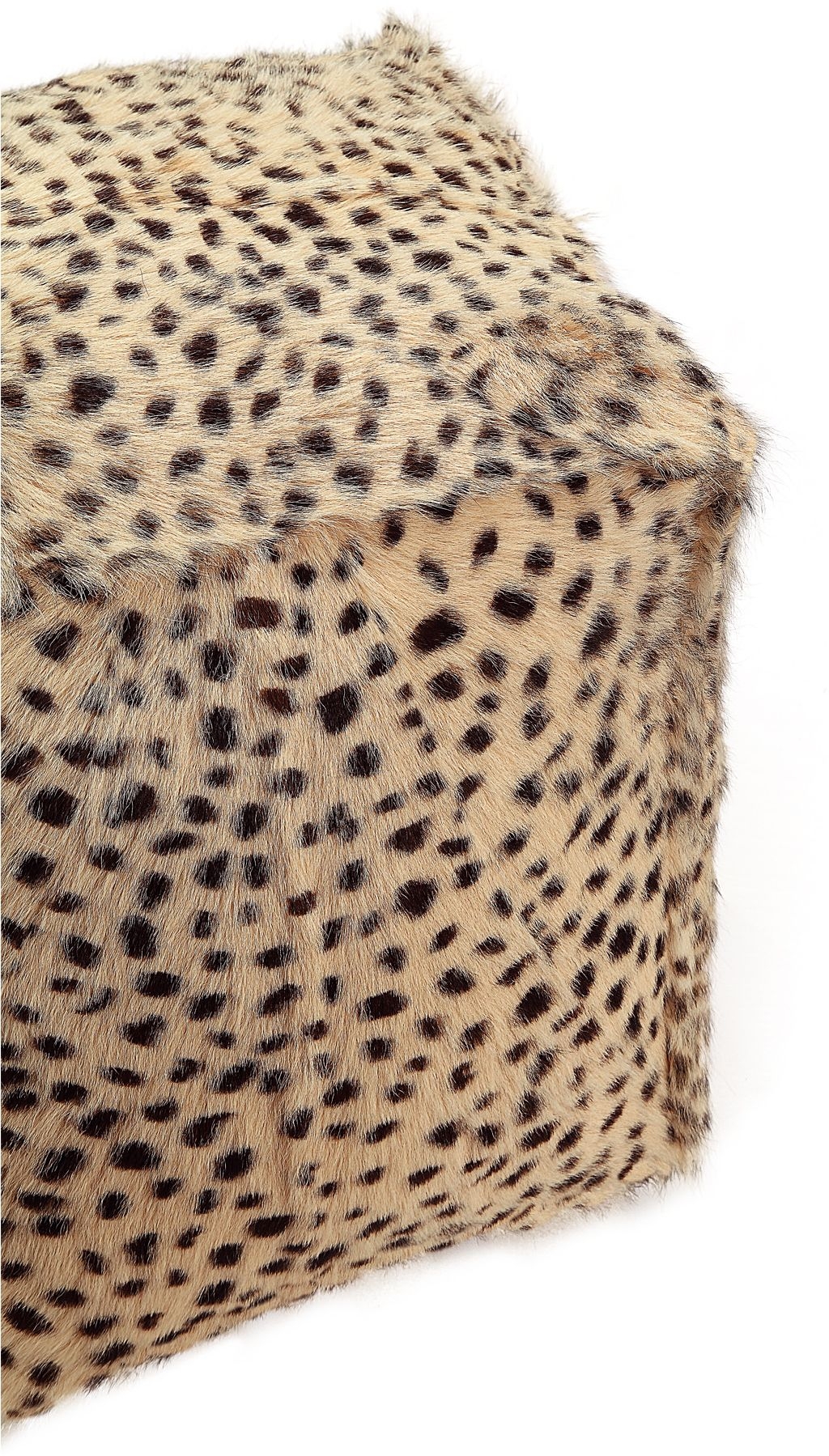 Spotted Goat Fur Pouf