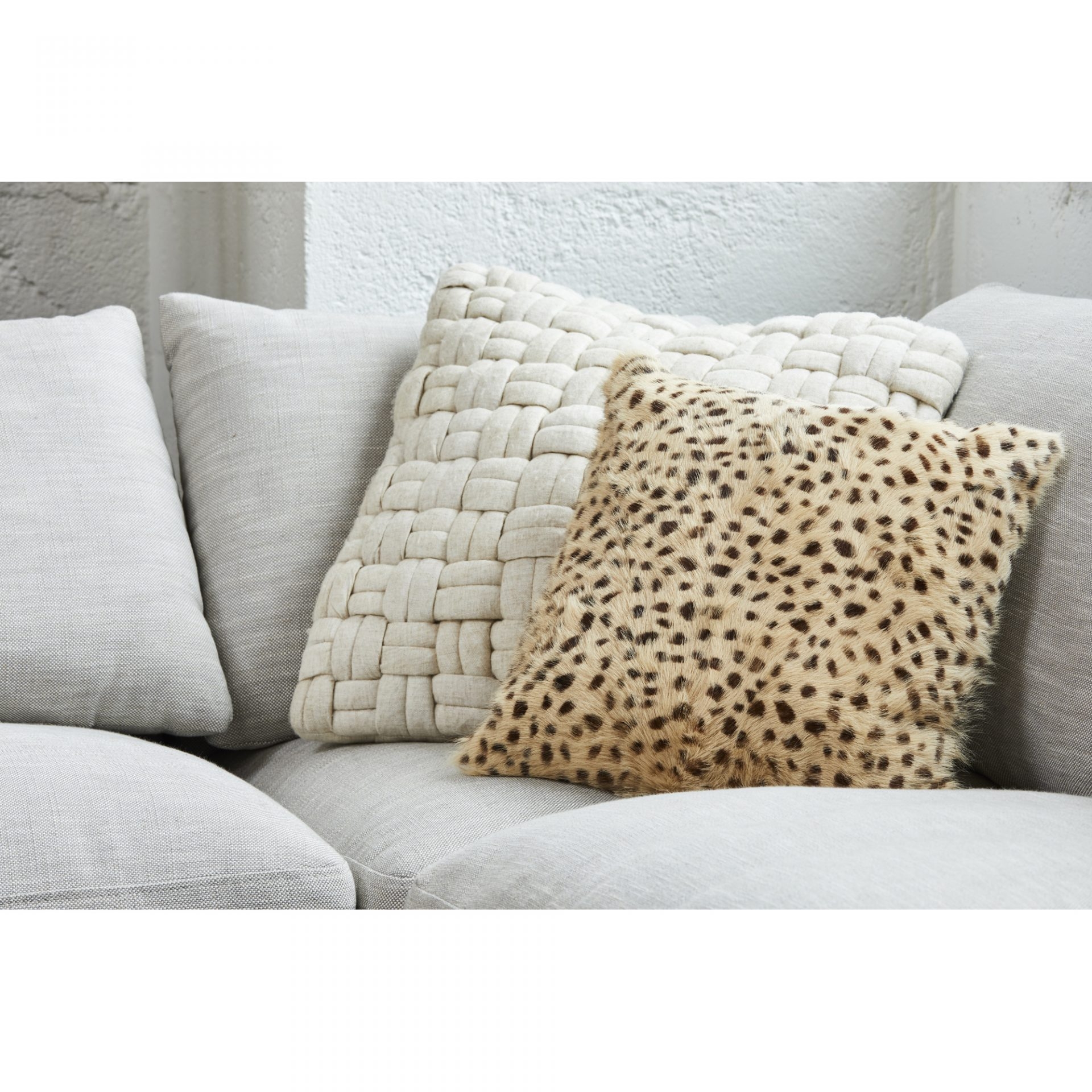 Spotted Goat Fur Pillow by MOE'S