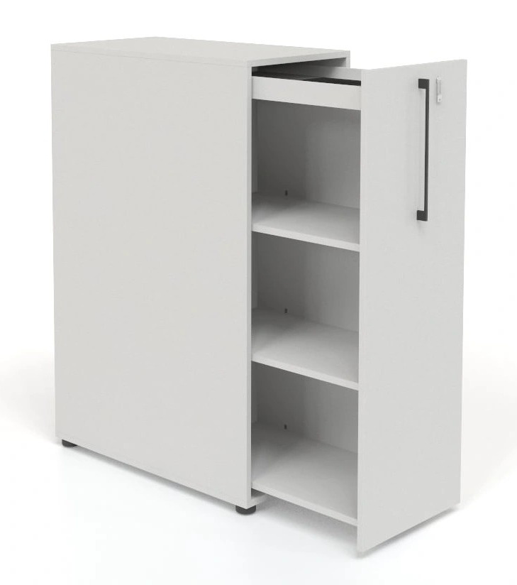 Boxi D32.3" Office Lockable Storage Tower w/3 Shelves & Pencil Tray, Right Hand