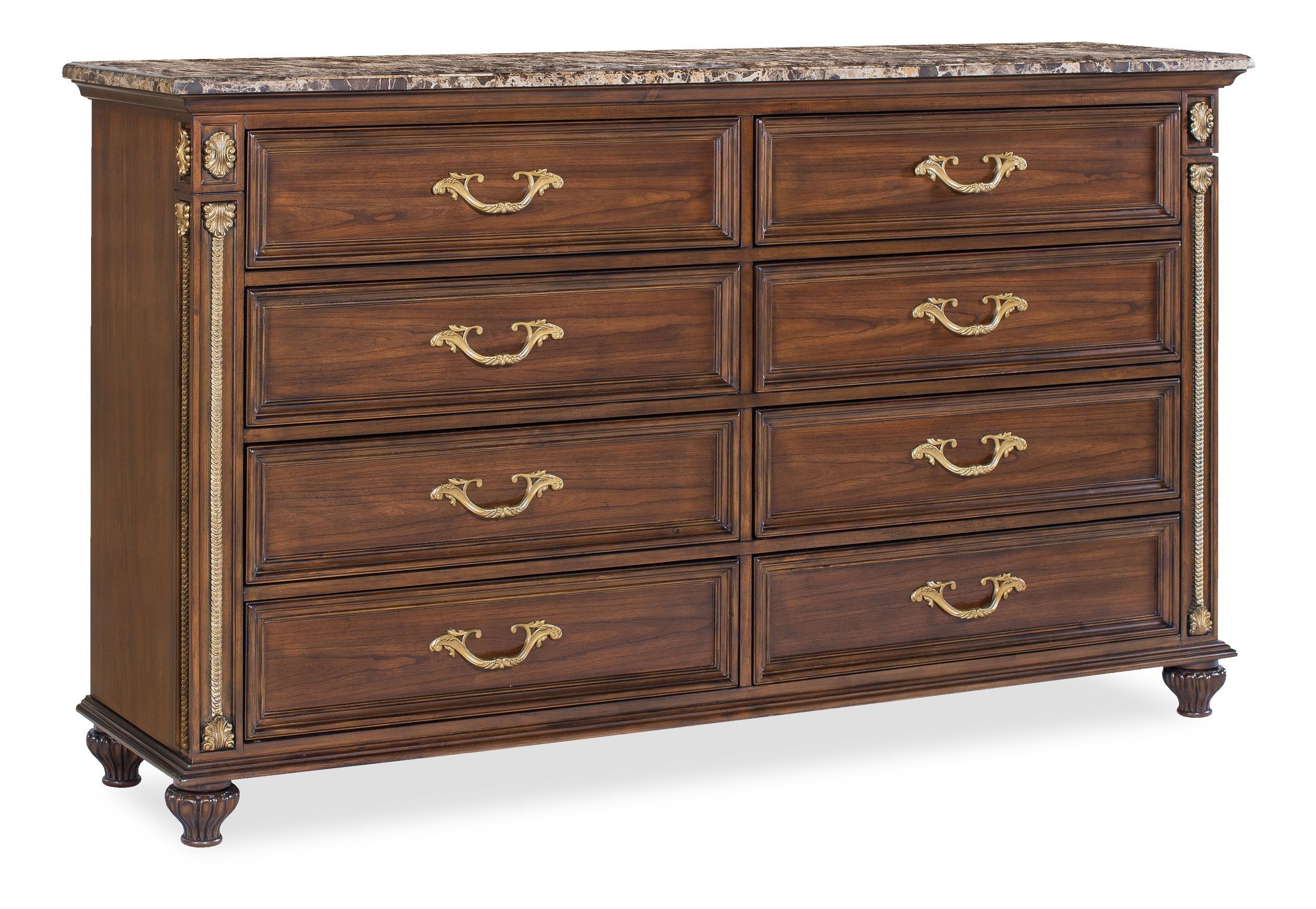 Marya Bedroom Set with Faux Leather Upholstered Headboard & Footboard