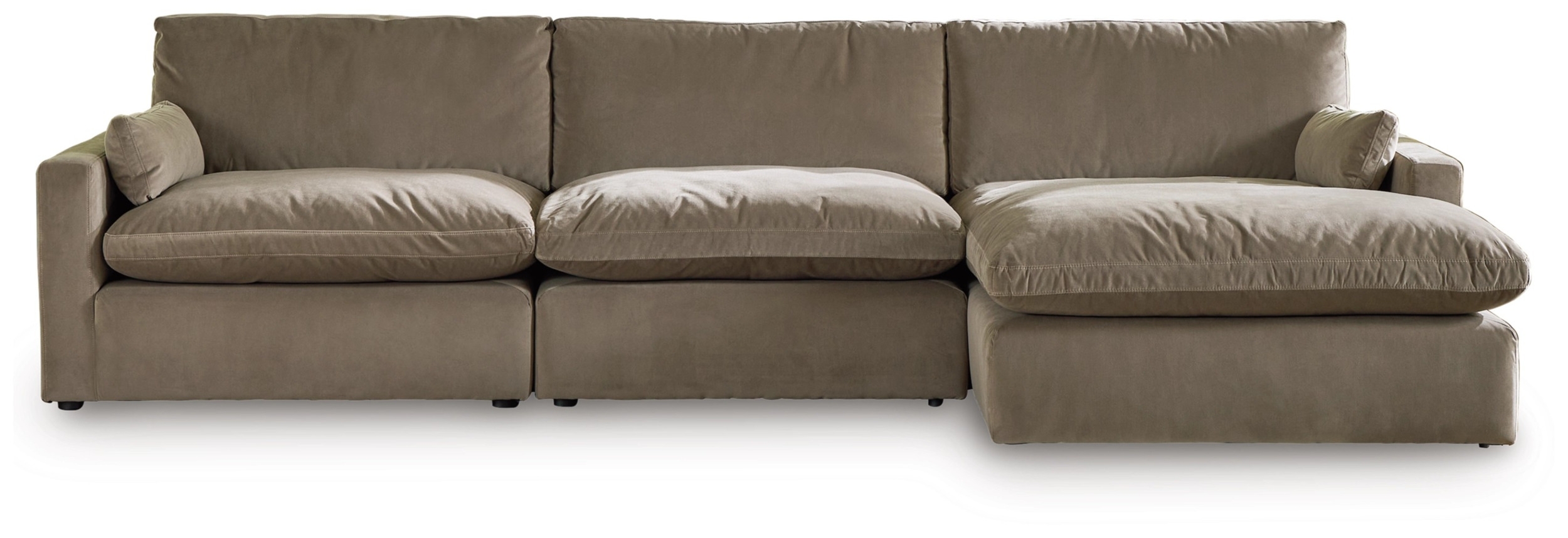 Sophie 3-Piece Polyester L-Shaped Modular Sectional Sofa w/Right Arm Chaise Facing