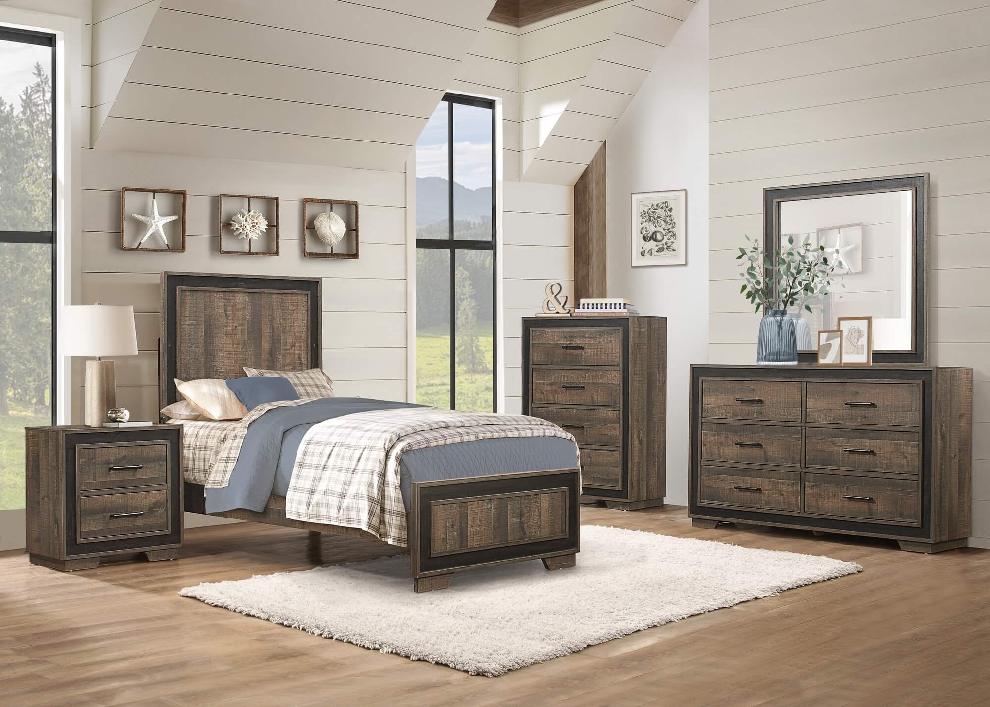 Ellendale Wood/Wood Veneer Bed, Full Size