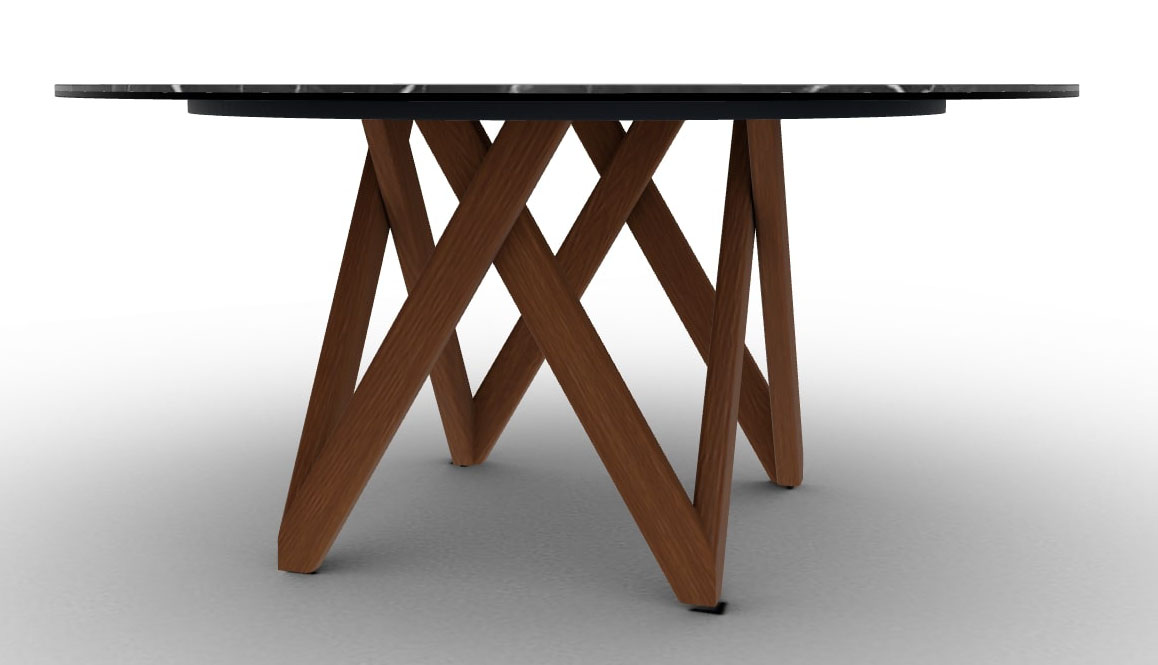 Cartesio Wood/Ceramic Round Dining Table