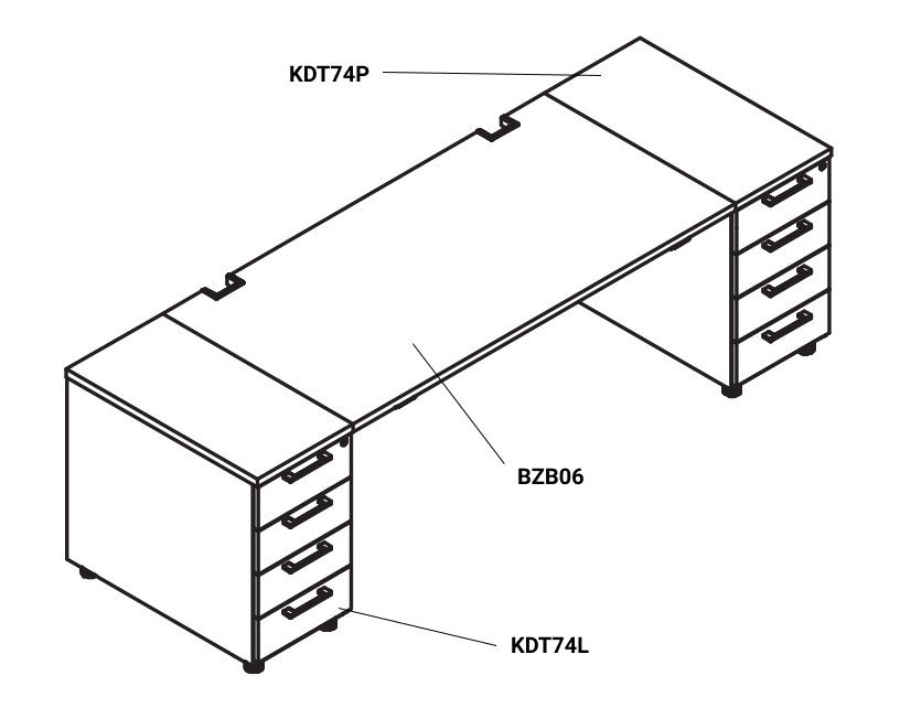YAN_Z MFC Top Modular Office Single Desk
