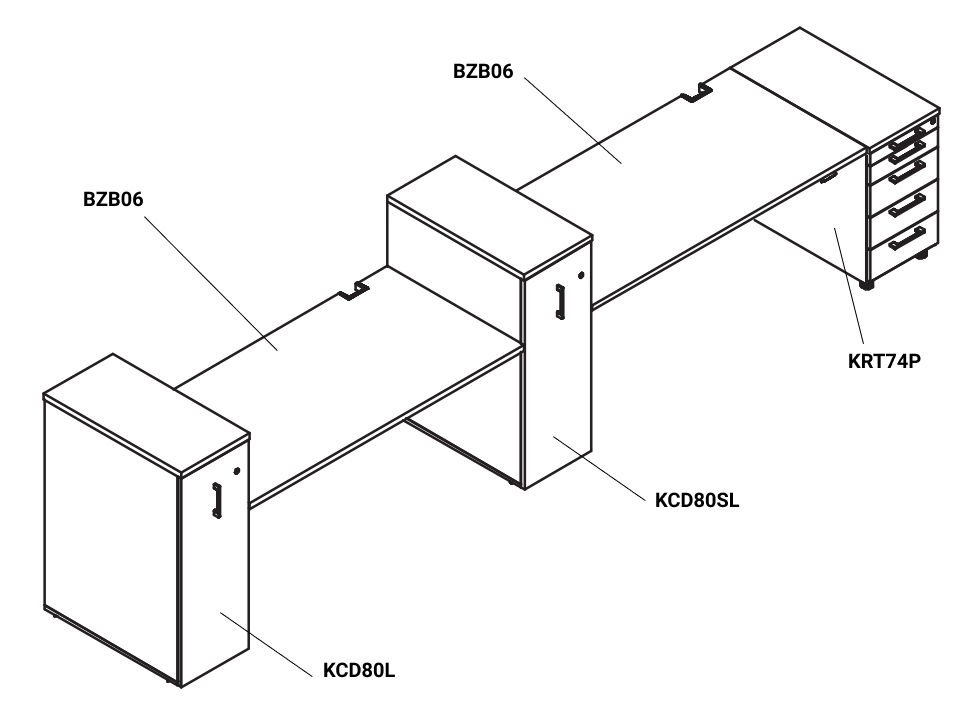 YAN_Z MFC Top Modular Office Single Desk