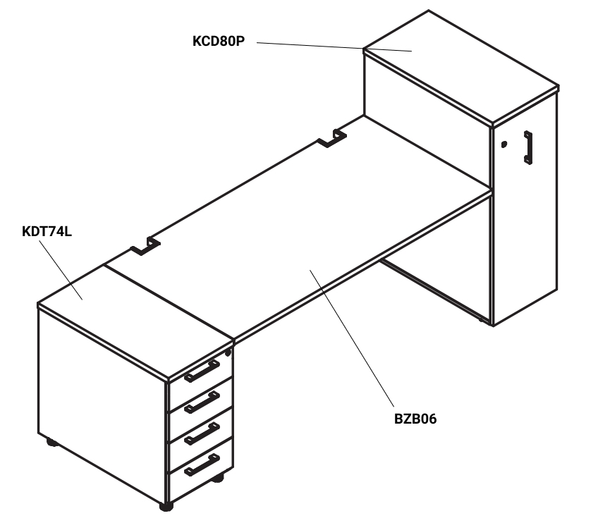YAN_Z MFC Top Modular Office Single Desk