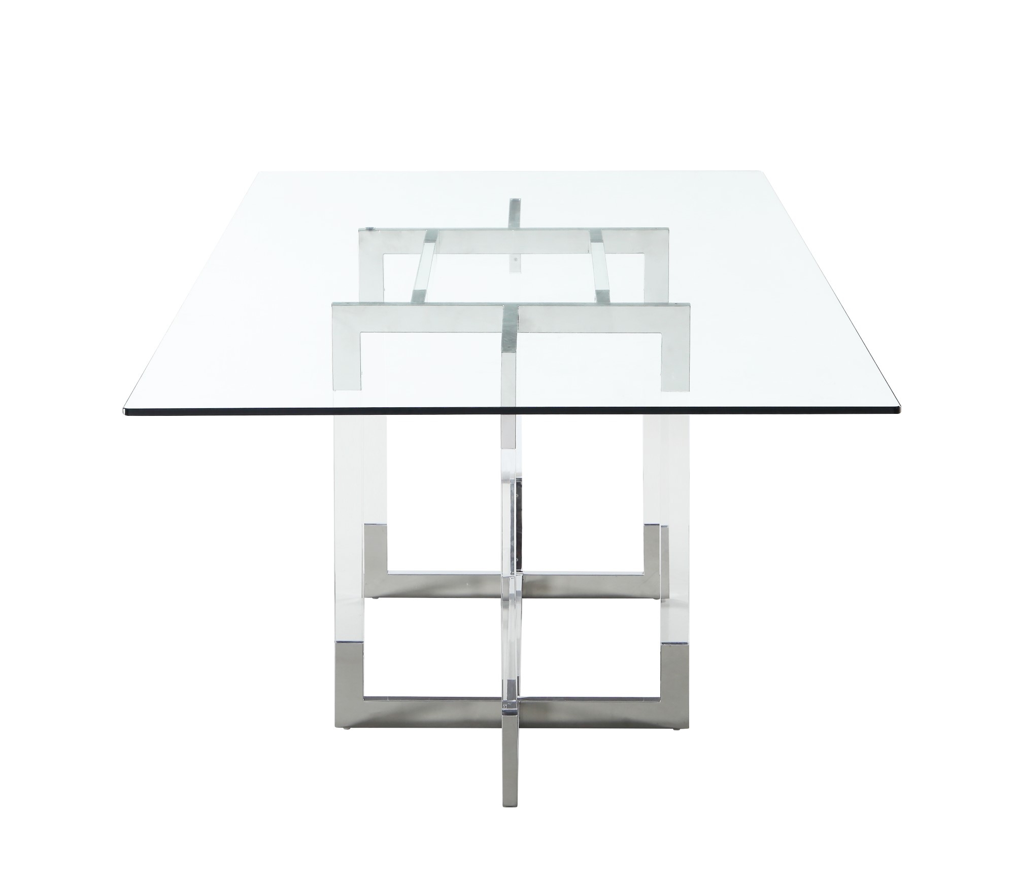 Yasmin 44" x 84" Rectangular Glass Dining Table
