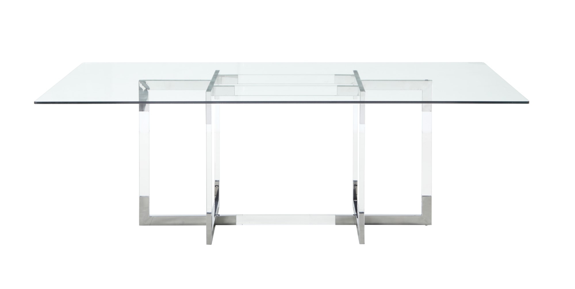 Yasmin 44" x 84" Rectangular Glass Dining Table