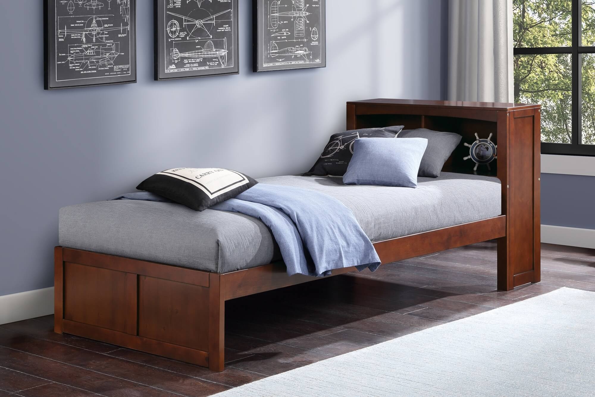 Rowe Wood/Wood Veneer Bookcase Bed, Twin Size