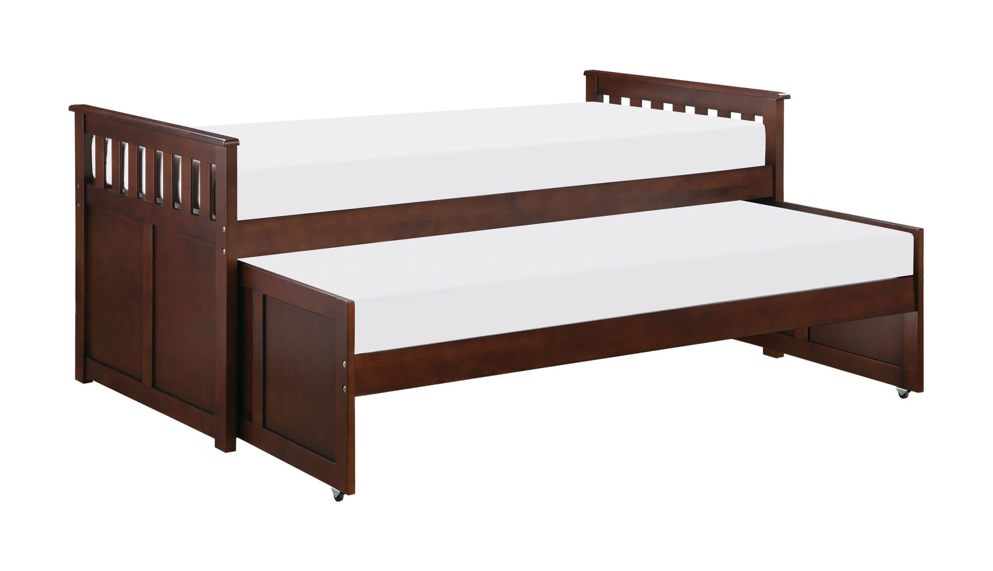 Rowe Wood/Wood Veneer Trundle Bed, Twin/Twin Size