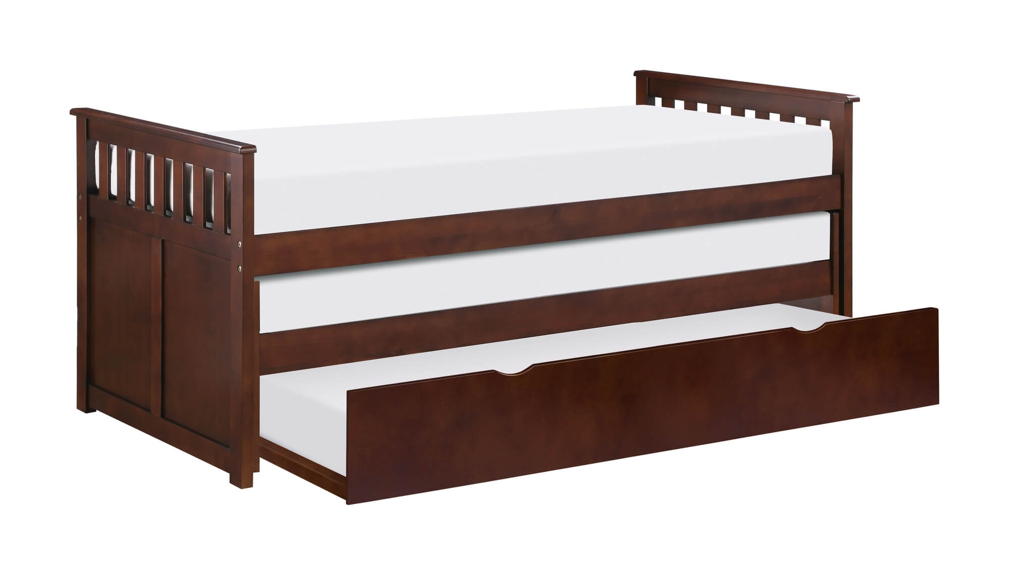 Rowe Wood/Wood Veneer Trundle Bed, Twin/Twin Size